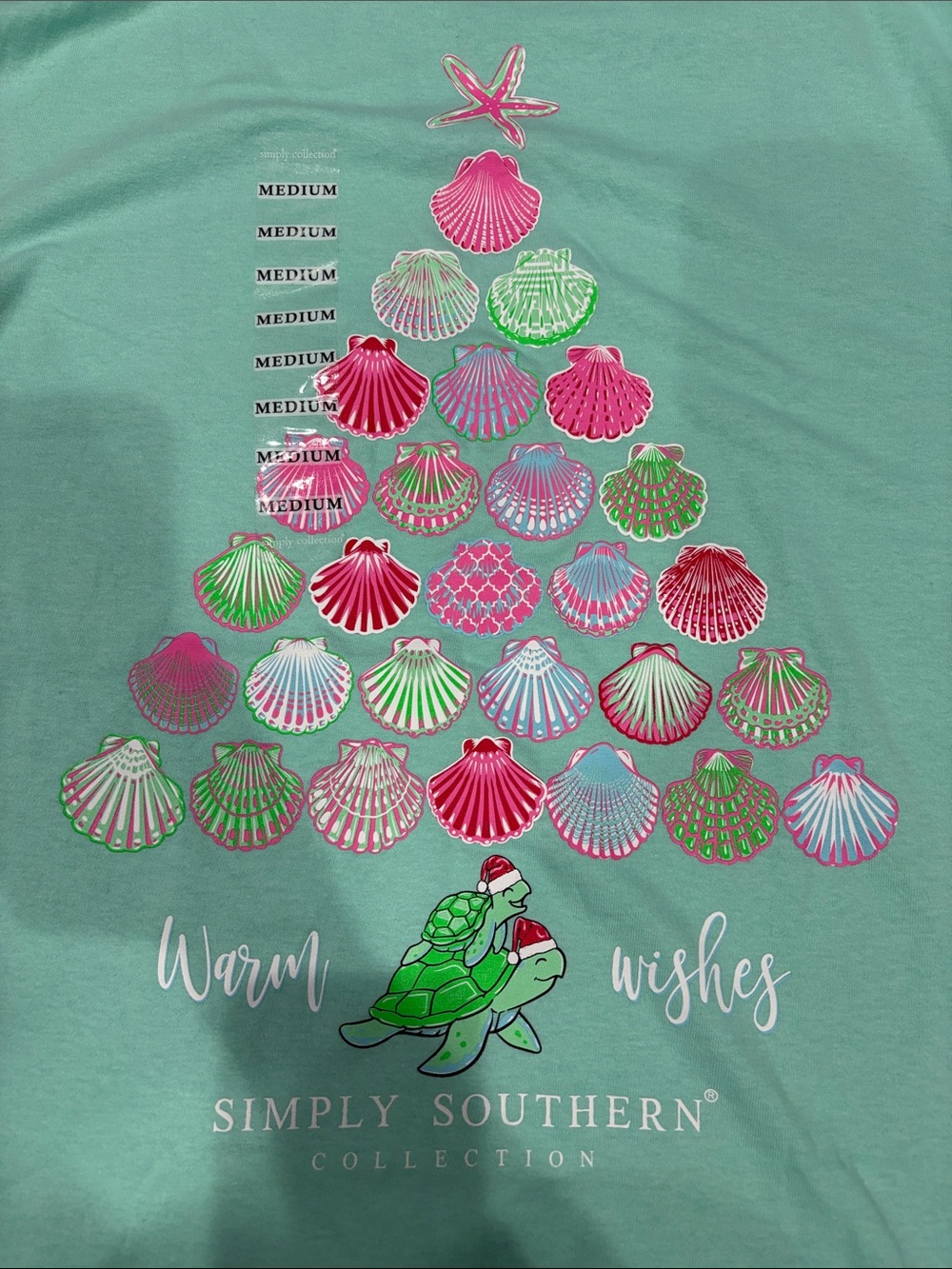 Simply Southern Mint Green Short Sleeve Tee with Shell Tree Graphic - Picture 2 of 4